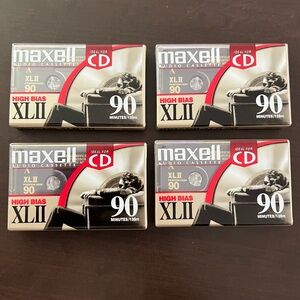 (4)Maxell audio cassette tapes. XL II. 90min. Never opened